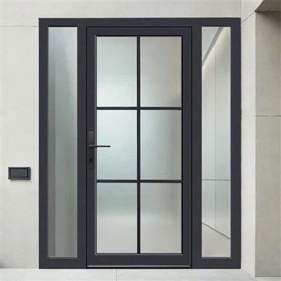 Porte extérieure en verre d'aluminium